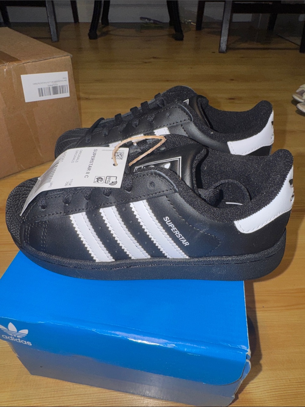 adidas Kids Superstar Sneakers - Black & White - Picture 2 of 4